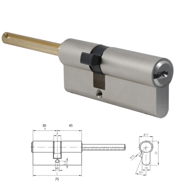 Serratura DOM CR esterna per porte di legno con pomolo 230 T200 - Profilock  Firenze